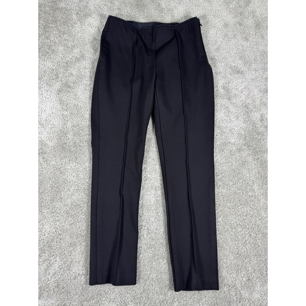 Rag & Bone Black Ponte Pintuck Slim Leg Side Zip Trousers Pants Size 2